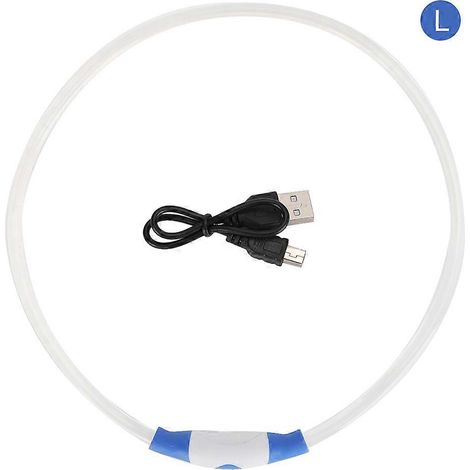 Compatible avec un collier lumineux LED rechargeable pour chiens, livré avec un câble de chargement USB, bleu L (1/5)