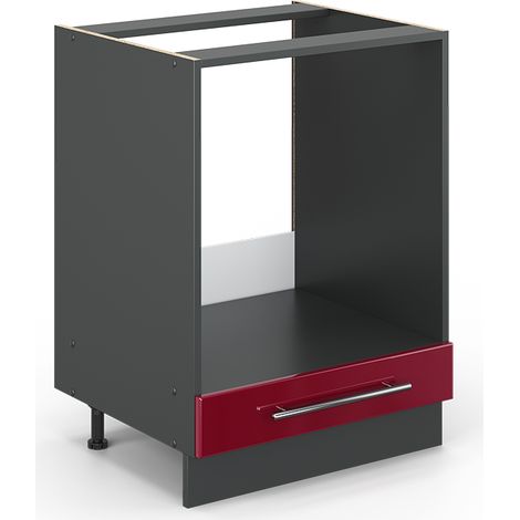 Küchenschränke Fame-Line, Bordeaux Hochglanz, 60 cm ohne Arbeitsplatte, Vicco