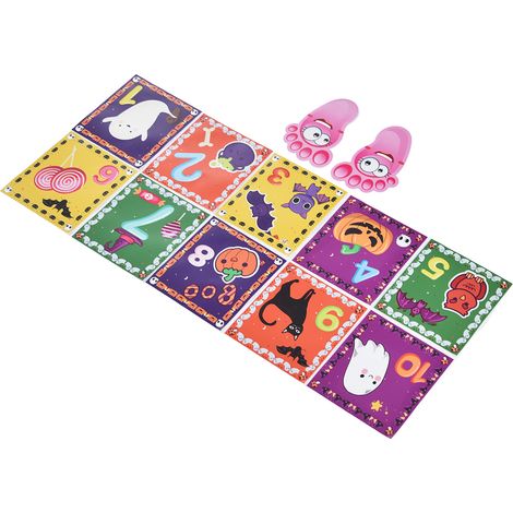 Lot de 12 stickers sol muraux enfant Halloween monstre jeu de marelle PVC autocollant chiffres décoration chambre (CH05 taille M) (1/5)