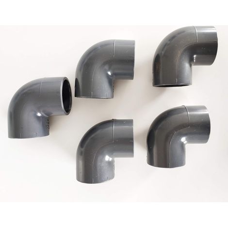 Lot de 5X Coudes 90° 40mm 4cm PVC Pression PN16 / Piscine et arrosage 40mm F/F