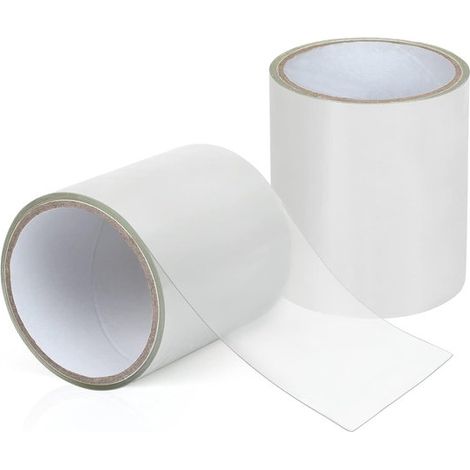 Cinta de reparación, 2 piezas, Universal, 10 cm x 1,5 m, Transparente, Recubierta de TPU, Impermeable y transparente, para toldos recubiertos PVC (1/5)