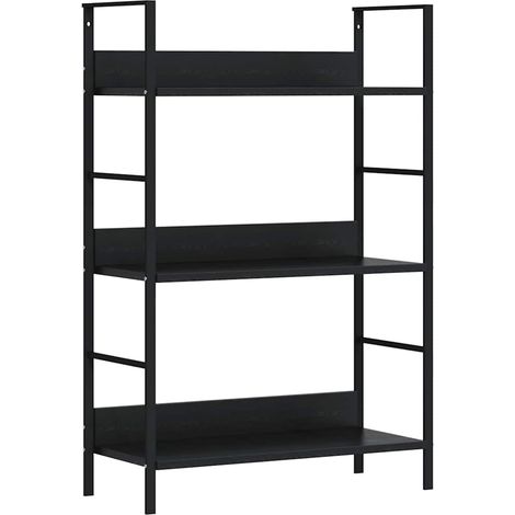Maison Exclusive - Bücherregal 3 Regalböden Schwarz 60×27,6×90,5