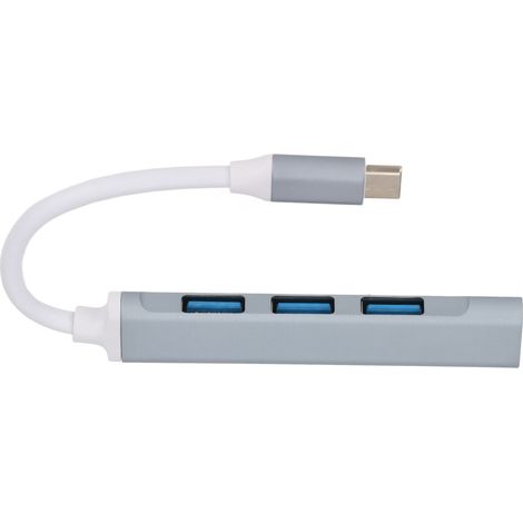 Tragbare und leichte 4-in-1 USB-C-Dockingstation für Tastatur, Drucker, Smartphone und Tablet, grau (1/5)