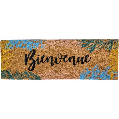 Tapis coco 25x75 cm – Envers PVC – Très grattant et résistant – Pour intérieur et extérieur abrités – Novotex