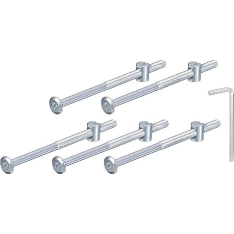 5Pcs Avec Écrous à Barillet M6 x 110mm Argenté (1/5)