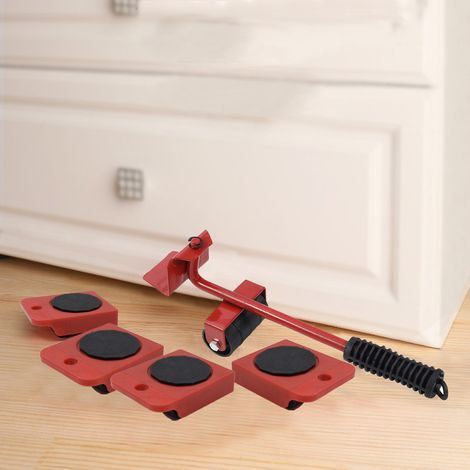 Set of 5 Red Heavy Furniture Lifter Mover Tools (1/5)