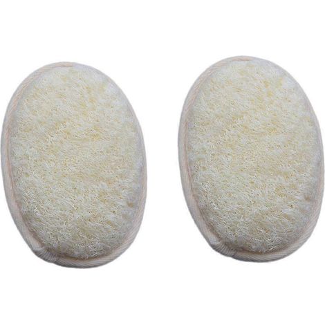 Lot de 2 éponges de bain en luffa naturel, exfoliant puissant. (1/5)