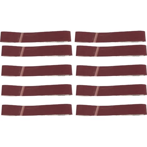Outil de polissage 10 pièces, bande abrasive en oxyde d'aluminium 27x2 pouces pour le meulage et le polissage des matériaux en bois en fibre de verre en métal souple(600) (1/5)