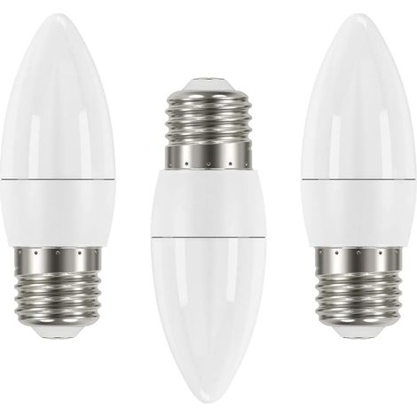 Litecraft Light Bulb 4.9 Watt E27 Edison Screw Candle Cool White LED - 3 Pack (1/2)