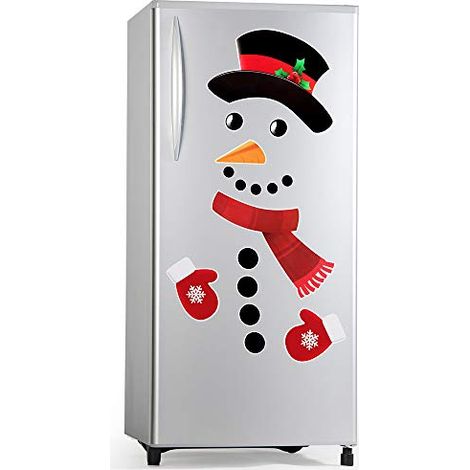 Lot de 16 aimants de réfrigérateur bonhomme de neige pour Noël, autocollants mignons pour portes de réfrigérateur et armoires de bureau, grand format