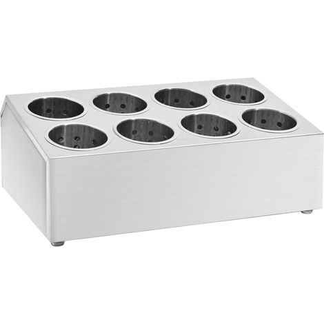 Porte-couverts 8 grilles Rectangulaire Acier inoxydable
