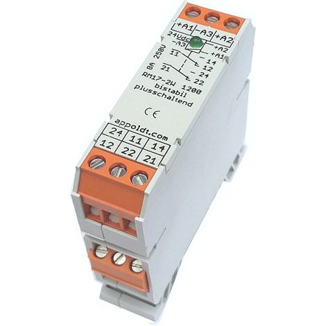Appoldt RM17/2W bistabil plus 24V Relais Nennspannung: 24 V/DC Schaltstrom (max.): 15 A 2 Wechsler
