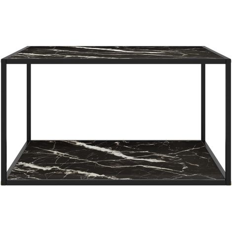 Maison Exclusive - Tavolino da Salotto Nero con Vetro Marmo Nero 90x90x50 cm (1/5)