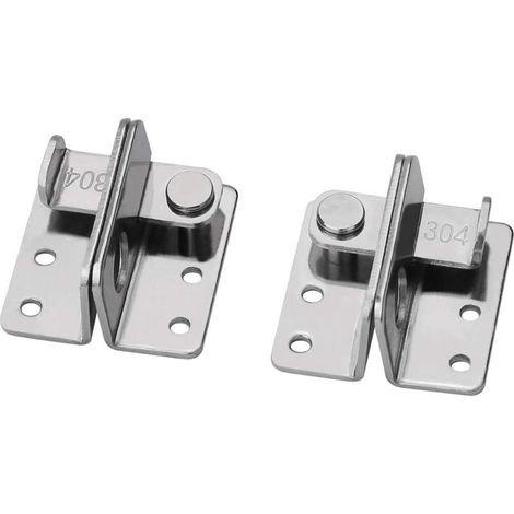 Lot de 2 paires de loquets de verrouillage pour abri de jardin, loquet épais et robuste pour verrouiller les fenêtres, les boîtes aux lettres, les placards, les portes en bois (1/5)