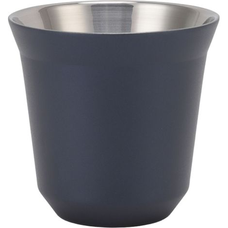 Doppelwandiger, isolierter Kaffeebecher aus Edelstahl 304, 80 ml, dunkelblau, ideal für Zuhause und Camping (1/5)