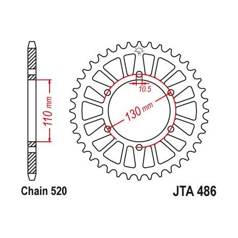 Couronne Alu - 520 - 48 Dents - Made in Germany