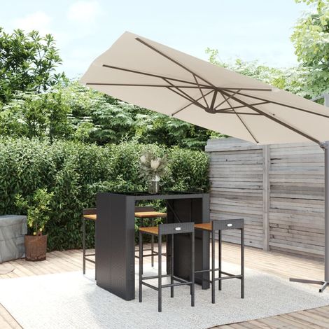 Garden Bar Set Black vidaXL (1/5)