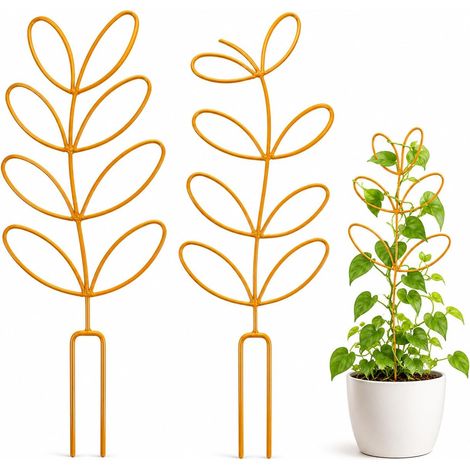 Iron Garden Trellis - Set of 2 Climbing Supports for Climbing Plants, Metal Tomato Cage - Stable Stake for Garden and Indoor - Durable Plant Support (1/5)