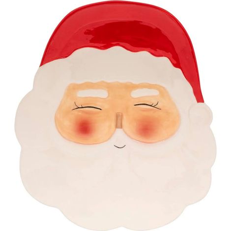 Assiette de Présentation "Tête de Père-Noël" 28cm Multicolore