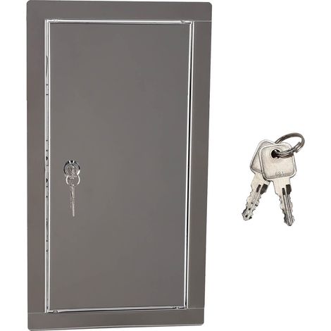 KOTARBAU® Trappe de Visite - Acier Inoxydable - 20x40 cm - Argent - Trappe de Visite Plafond - avec Serrure et 2 Clés - Pour Intérieur Extérieur - Résistante à la Corrosion