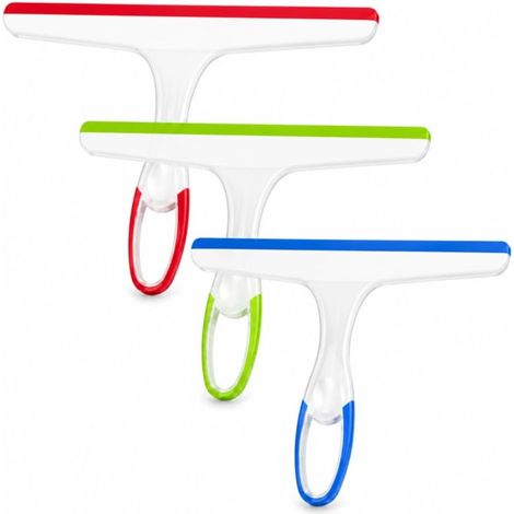 Lot de 3 raclettes de Douche pour Portes en Verre, raclettes de Nettoyage de Salle de Bain pour Douche, vitres de Voiture, essuie-Glace, Miroir, Pare-Brise (1/5)