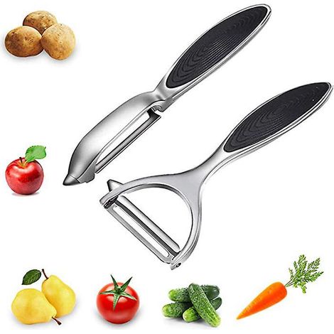 eplucheur Pomme De Terre - Plucheur En Acier Inoxydable Pour Carottes, Aubergines, Poires, Mangues Et Concombres, Avec Poigne Ergonomique Antidrap (1/5)
