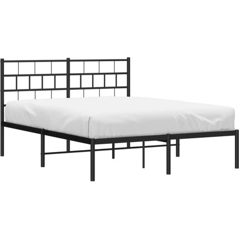 Estructura cama sin colchón con cabecero metal negro 140x190 cm vidaXL (1/4)