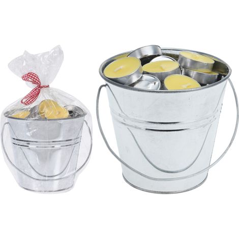 SECCHIO CON 50 TEALIGHT ALLA CITRONELLA
