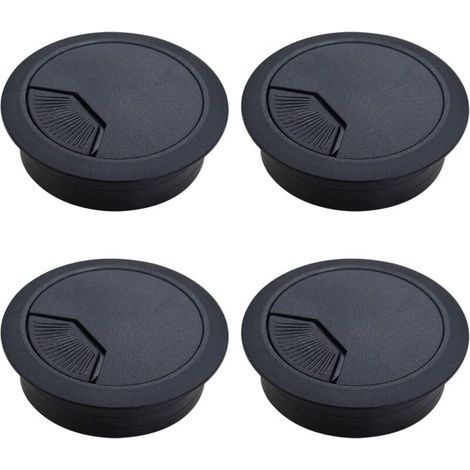 4 Pièces Couvercle Passe Câbles Fil Rond Ø60mm pour Encastrer sur Table de Bureau Organisateur de Cables (1/5)