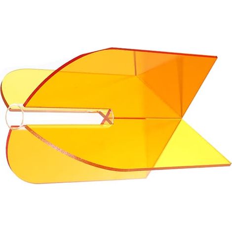 Vase géométrique moderne en acrylique, décoration minimaliste transparente pour table de salon, orange et jaune, 20 x 15 x 2 cm (1/5)