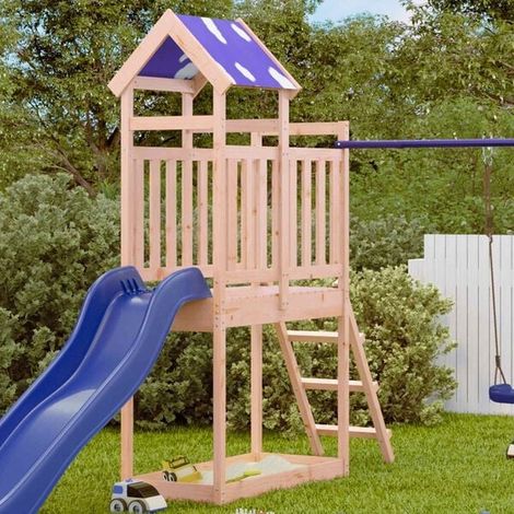 Aire de jeux extérieure : Aire de jeux d'extérieur bois de pin massif jeu extérieur enfant, aire de jeu jardin, balançoire enfant , pour jardin, usage domestique , enfant 3-8 ans (1/5)
