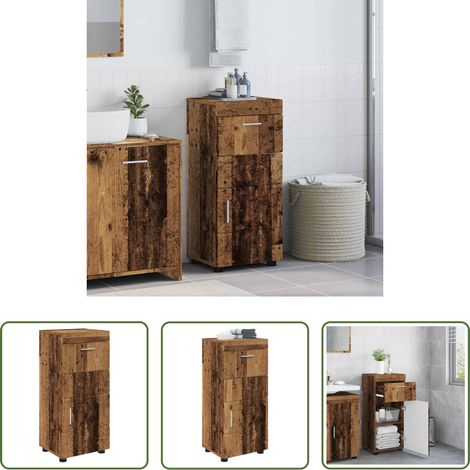 Holzschrank -  Badezimmerschrank-Set TULUM Altholz 37 x 31,5 x 82 cm (1/5)