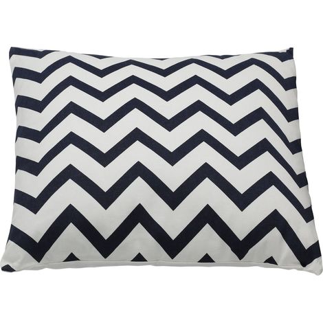 EGLO LIVING Kissen Chevery, elegantes Couch Zierkissen, Dekokissen mit Zickzack-Muster aus Baumwolle und Polyester in Weiß und Blau, Kissenbezug mit Inlett, edles Sofakissen 45x45 cm (1/5)