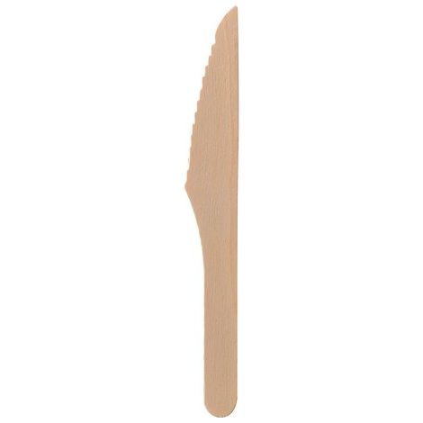 Couteau en bois L 165 mm - Paquet de 100 - Maxiburo (1/2)