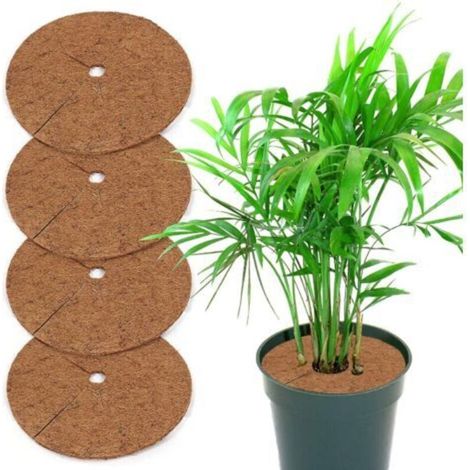 5Pcs Protection pour plantes en pot, protection contre les mauvaises herbes en fibre de coco,20cm