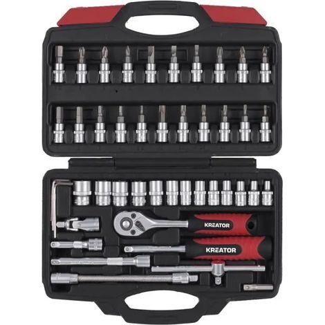 Stecknüsse und Bits 1/4" – Set 46 Teile Eigenschaften Set 46 Teile