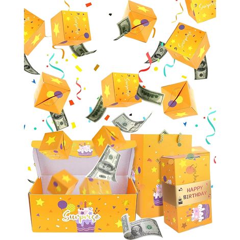 Surprise Box with Bounce Box and Gift Bag, Surprise Gift Box, Bounce Surprise Gift Box for Christmas, Birthday (10 Bounce Boxes) (1/5)