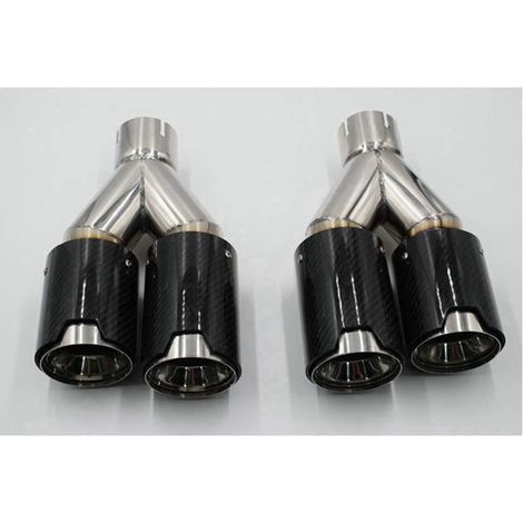 Ein Paar Doppelendrohre aus Kohlefaser ist für alle BMW M-Power und M-Performance Modelle geeignet. (1/4)