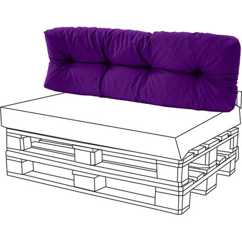 Gardenista - Cuscini per schienale trapuntati per giardino, cuscini per mobili in pallet resistenti all'acqua, 120x48x10 cm comodi cuscini per schienale - Viola (Cuscini per schienale lungo) (1/5)