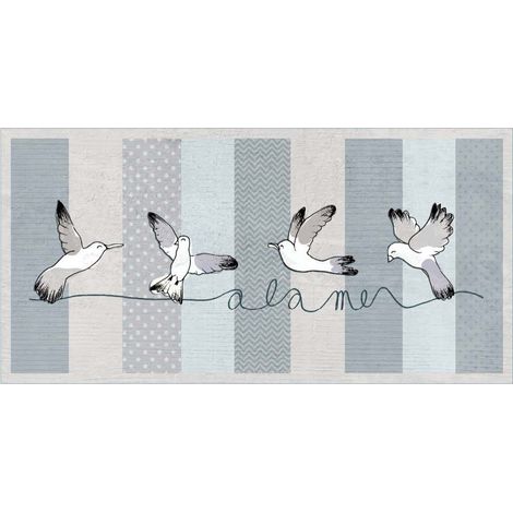 Alfombra de terciopelo con dibujos de gaviotas 45x75 - Mercury