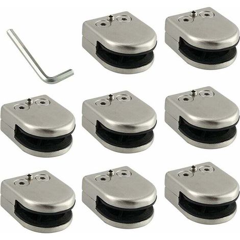 Glasklemmen aus Edelstahl 304 – 8er-Pack, 68 mm, flache Rückseite, verchromt, für Balustraden – KZQ