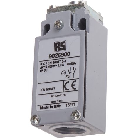 Interrupteur de fin de course RS PRO, Poussoir, NO/NF, 10A, 400V ( Prix pour 1 ) (1/2)
