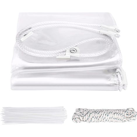Bâche transparente, lourde, imperméable, Transparent, 2.5Mx4M (1/2)