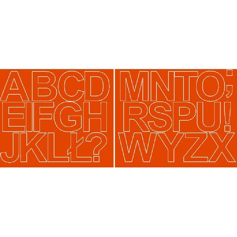 Lettere adesive autoadesive da 6 cm, colore arancione lucido