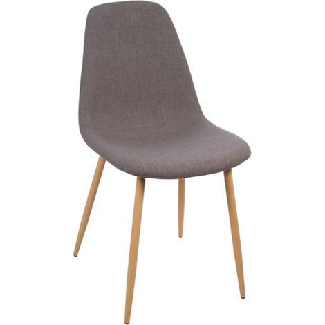 Chaise design scandinave à pied métal effet bois ROKA (1/3)