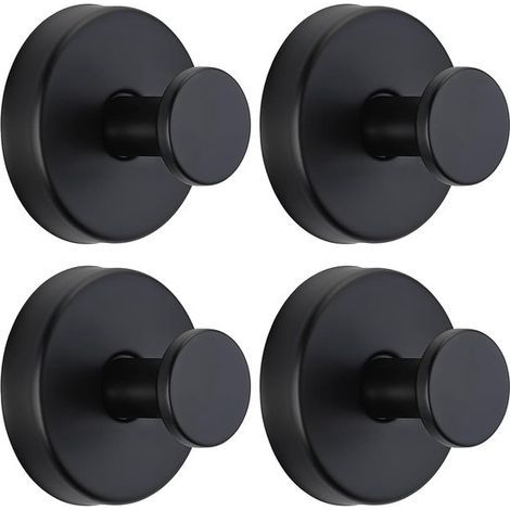 Saugnapfhaken – 4er-Set – Handtuchhaken – Edelstahl-Saugnapfhaken für Duschhandtücher – Handtuchhalter – Für Fenster, Glas, Badezimmer, Küche – Schwarz (1/5)