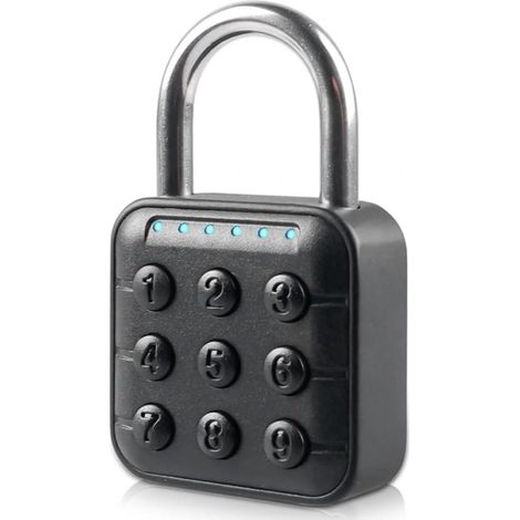 Electronique Cadenas Code, 6 Chiffres Cadenas à Code Cadenas Casier, Etanche Cadenas à Combinaison Sécurité Cadenas à Piles Exterieur Intérieur Pour Valises, Casiers, Gymnase, Garage, Portail (1/5)