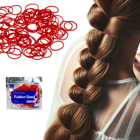 Gomas de silicona para el cabello, ideales para trenzas y recogidos, duraderas, rojas, 130 unidades. (1/4)