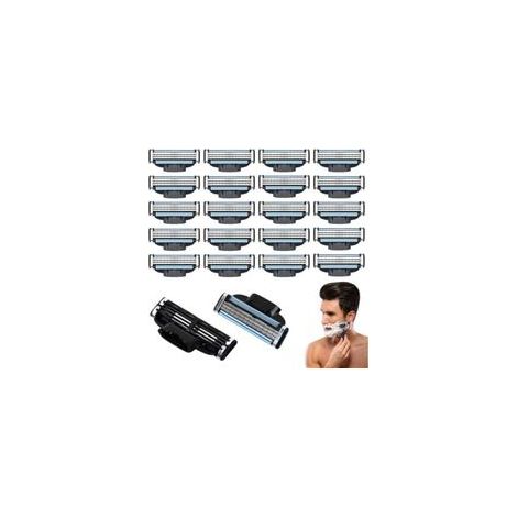 Recharges pour Rasoir Mach 3, 20 Lames Anti-Colmatage avec Lubrifiant Double (1/4)