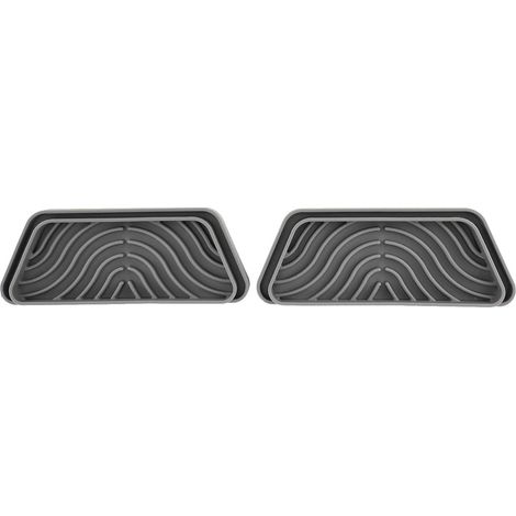 Refrigerator Water Drip Tray Collector, 2 Trapezoidal Silicone Drip Trays for Coffee Machine, Freezer Water Dispenser, with Size (Grey)